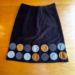 Boden Black Skirt with Blue and Gold Accents